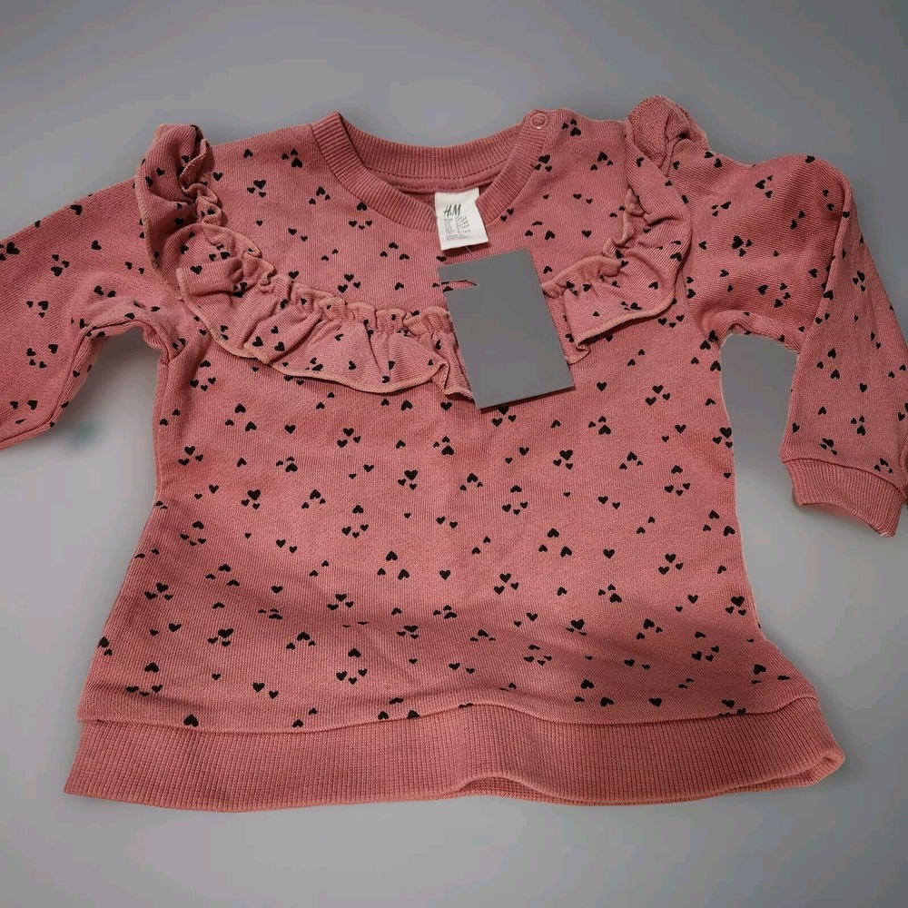 H&M Hearty Dusty Rose toddler child tunic top Size 12 Months Old NWT